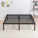 Maenizi 14 Inch Metal Bed Frame Queen Size No Box Spring Needed, Heavy Duty Platform Support Up to 3000 lbs, Easy Assembly, Noise Free, Black