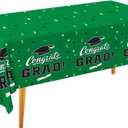 Gatherfun Graduation Party Decorations, Gongrats Grad Tablecover for Graduation Party Supplies, 3 pcs Green Table Cloths, 54"x108"