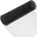 SATINIOR 2 Sheets Chicken Wire Net for Craft Work, Galvanized Hexagonal Wire Mesh (Black,13.7 x 80 Inches)
