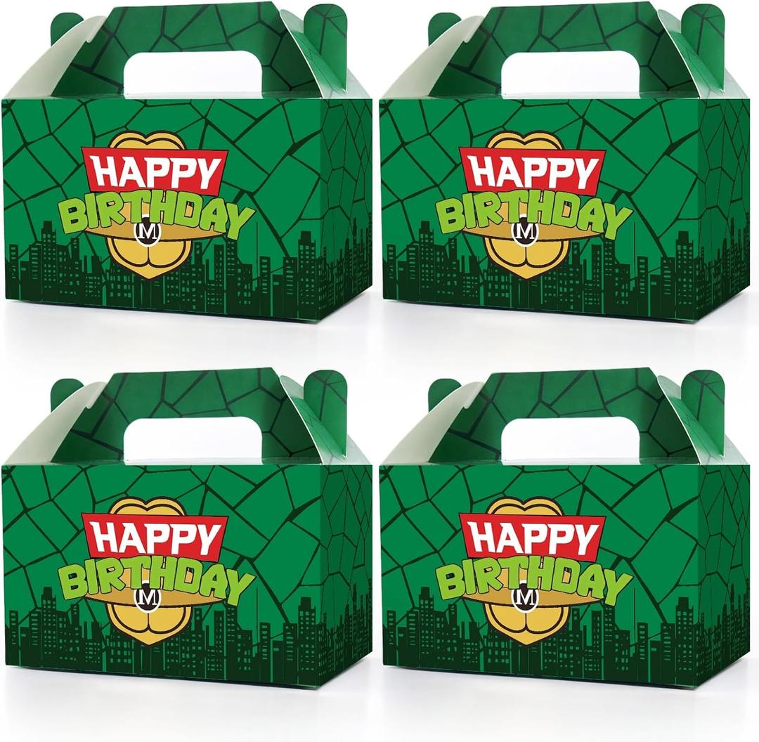 Hokoad 24 Pack Turtle Party Paper Gifts Boxes, Goodie Candy Treat Boxes Turtle Theme Party Favors Supplies, Turtle Birthday Party Decorations for Birthday Baby Shower