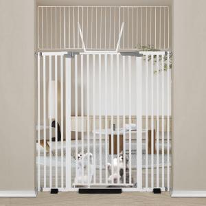 68" Extra Tall Cat Gate, Fits 30.5"-47.5" Wide Opening with 2.75" and 5.5" and 8.25" Extension Kits, Extra Narrow Gap, No Drilling Pressure Mount Auto Close Safety Gate, White