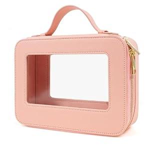 FFpaw Clear Makeup Bag, Travel Cosmetic Organizer Case Waterproof Skincare Toiletry Bag with Zipper Portable Make Up Pouch Compact Car Organizer Bag for Essentials