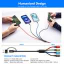 6 in 1 Multiple Charging Cable, 2Pack 6Ft Multi Chargers Cord for All Devices Braided USB A/C to Lightning/Type C/Micro USB Ports Universal Charger Cable for iPhone Series/Samsung/Tablets/PS and More