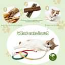 Catnip Chew Toys for Cats, 12 Pack Cat Toys with Silvervine Sticks, Natural Silvervine Stick Cage Balls & Bell Balls for Indoor Cats