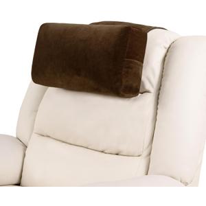 Neck Pillow for Recliner, Memory Foam Non-Slip Head Neck Support Pillow for Sitting, Chair, Couch, Sofa, Adjustable Velvet Headrest Cushion, Brown