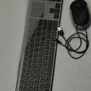 Wireless Keyboard and Mouse Combo - Full Size Slim Thin Wireless Keyboard Mouse with Numeric Keypad 2.4G Stable Connection Adjustable DPI (Grey & Black) (Black & Grey)