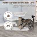 Trixie Mica 18-in Cat Tree for Kittens, Indoor Jute Scratching Post Cat Furniture, Padded Platform, Dangling Toy, Greige