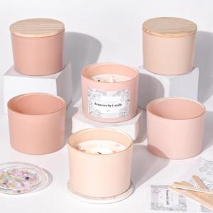 6Pcs Assorted Camel Candle Jars for Making Candles, 12oz Empty Candle Jars with Bamboo Lids,Labels and 100g Crystal Rocks, Glass Jars for Candle Making Supplies, Candle Containers for DIY Gifts (Amber)