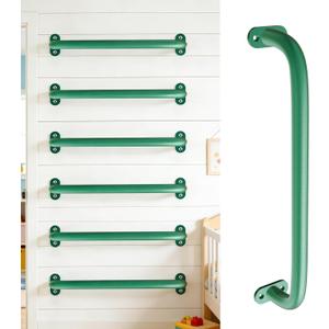 6 Packs Steel Monkey Bars for Kids, 21.5 Inch Backyard Climbing Play Set Accessories,Green DIY Monkey Bar kit with Screws for Backyard Swing Set Playground Equipment