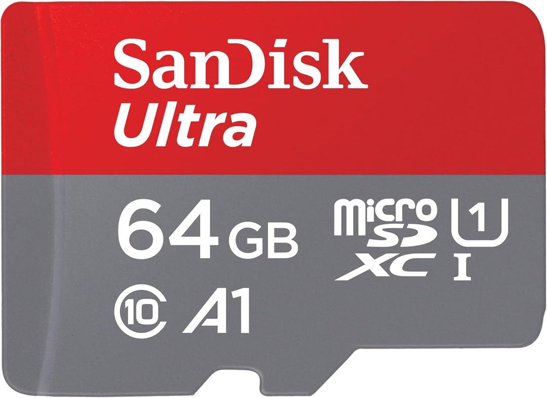 SanDisk 64GB Ultra microSDXC UHS-I Memory Card with Adapter - Up to 140MB/s, C10, U1, Full HD, A1, MicroSD Card - SDSQUAB-064G-GN6MA [New Version]