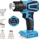 Cordless Heat Gun Compatible with Makita 18v Battery, Fast Heating Variable Temp (122°F~1112°F) Hot Air Gun LCD Display and 4 Nozzle for for Crafting, Shrink Tubing, Vinyl Wrap, Resin, DIY(No Battery)