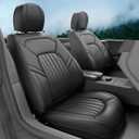 5 Pieces ZC Front and Rear Car Seat Covers, Waterproof Nappa Leather Full Set Car Seat Protectors, Universal Auto Interior Fit for Sedans SUV Pick-up Truck, Black