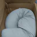 Momcozy J-Shaped Pregnancy Pillow for Sleeping with Cooling Cover  Maternity Body Pillow for Pregnant Women, Side Sleeper Support for Belly, Hip & Leg, Deep Grey