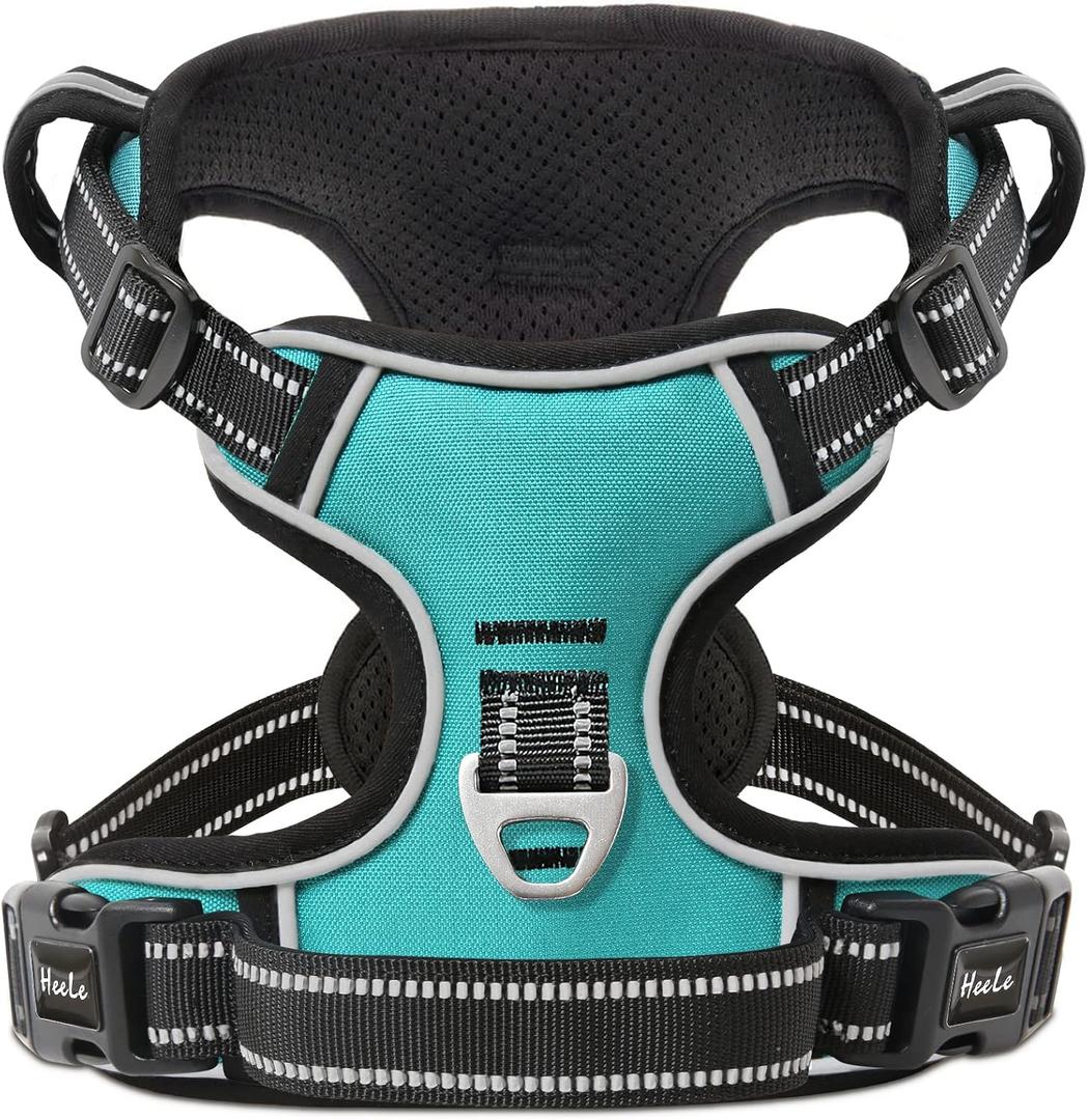 HEELE Dog Harness Dog Harness Small Dog No Pull Harness wiht Soft Handle Reflective Harness Adjustable, Turquoise, XS
