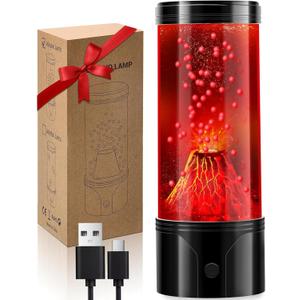 Volcano Lamp Science Kit, STEM Volcano Eruption Educational Kids Night Light USB/Battery Power, Christmas Gifts for Kids Adults,Leak-Proof Relaxing Sensory Light for Home Bedroom Decor (Gift Ready)