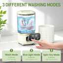 2L Mini Washing Machine, Portable Underwear Washer with 3 Modes | (5Min Wash, 5Min Rinse, 3Min Spin), Leakproof & Detachable, Drain Hose, Deep Clean for Underwear, Socks & Baby Items