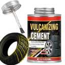 Chemical Vulcanizing Cement  Clear Tire Repair Glue, All Purpose Rubber Cement Glue for Tire Patches and Plugs, Fast-Drying Repair Adhesive for All Rubber Types (8.5 OZ)