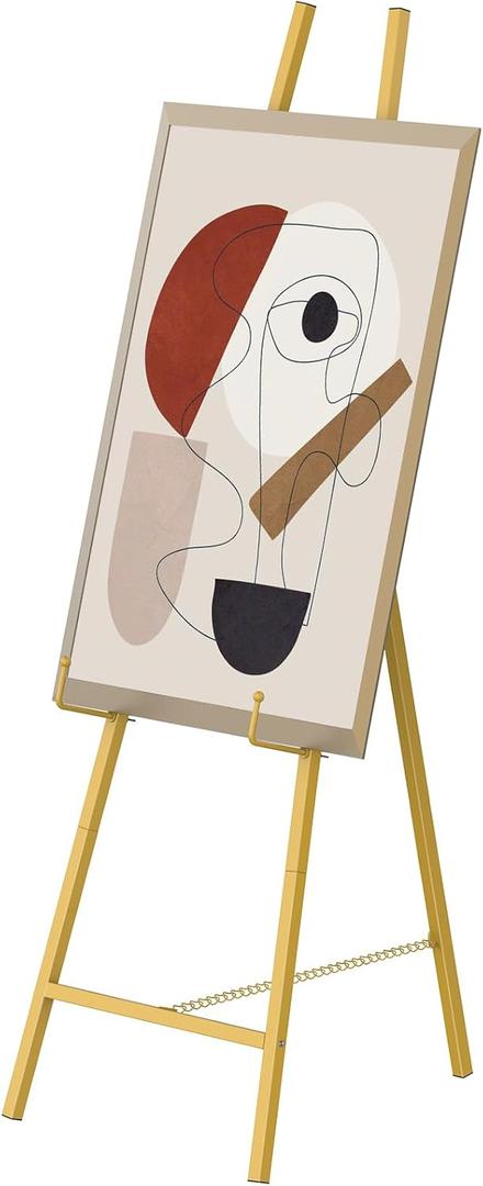 Gold Easel Stand for Sign,Adjustable Easel Dispaly Stand, Metal Large Floor Standing Easels for Pictures,Wedding Poster Stands for Baby Showers,Birthday Parties