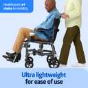Medline Ultralight Transport Wheelchair, 19" Wide Seat, Foldable Chair with Desk-Length Arms, Metallic Silver Frame - Lightweight, Compact, Portable