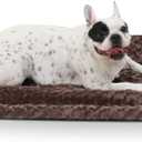 Washable Dog Bed Mat Reversible Dog Crate Pad Soft Fluffy Pet Kennel Beds Dog Sleeping Mattress for Large Jumbo Medium Small Dogs, 35 x 22 Inch, Brown