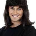 ALLAURA Compatible with Wayne's Wrld Wig  Waynes Black MulletWig 80 s Rocker CostumeMen | 80's Mens Wig 80's Rock Costume Metal HairWig for Halloween Rocker Wigs-Men | Mullet Wigs for Men