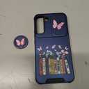 for Samsung Galaxy S22 Plus Case - Women Girls Cute Cover Pretty Teens Girly Flower Books Unique Design with Camera Cover Ring Stand Funda for Galaxy S22 Plus Phone Case