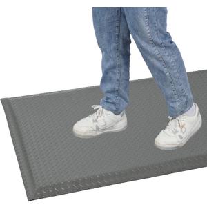 Anti Fatigue Mats Industrial 3' x 5' 15/16" Thick Ergonomic Standing Mat Commercial Kitchen Mat Heavy Duty Diamond Plate Shop Floor Mat Helps Relieve Back and Leg Soreness, Grey