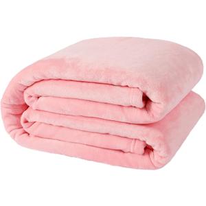 NANPIPER Fleece Blankets, Super Soft Flannel Queen Size Blanket for Bed, Luxury Cozy Microfiber Plush Fuzzy Blanket, Pink