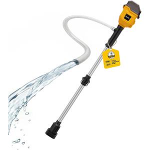 Stick Water Transfer Pump for Dewalt 20V Battery (No Battery)for Water, Oil, and Fluids, 960 GPH, 3 Adjustable Speeds, 32FT Max Head, Cordless Design, Brushless Motor. Comes with two silver tubes.