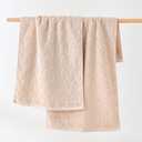 YiLUOMO Full Embossed Hearts Pattern Khaki Hand Towel Set of 2 Mother's Day Decorations 100% Cotton Super Soft Highly Absorbent Decorative Hand Towels for Bathroom Home 13x 29 Inch