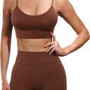 Workout Sets for Women 2 Piece Outfits Gym Shorts Women High Waisted with Adjustable Padded Sports Bra Gym Sets (Small)