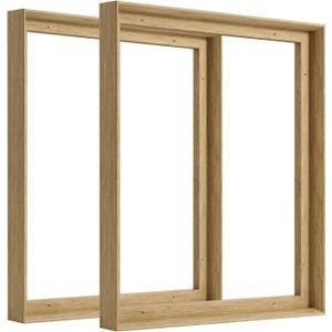 Canvas Frame for 11x14 Art Prints Oil Paintings, 2 Pack 0.9" Deep Floating Frames for Plants Landscape Portrait Living Room Fireplace Decor, Horizontal or Vertical Display (Natural Woodgrain)
