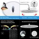 NearMoon Rain Shower Head, Ultra-Thin Design-Pressure Boosting, Awesome Some Experience, High Flow Stainless Steel Rainfall Head (12 Inch, Chrome Finish)