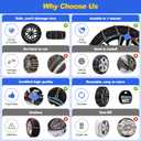 Auto Tightening Snow Chains for Cars, SUVs & Pickup Trucks 1-Min Quick-Fit Auto Installation, Reusable Universal Emergency Traction Tire Chains Set of 2ALN150