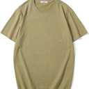 VEIISAR Men's Crew Neck T Shirt - Fitted Elastic Tees Fresh Print Tshirts - Pattern & Color 20+ (Green, XL)