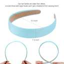 6 x WantGor Satin Headbands for Women, 1.2 Inch Wide Solid Hair Bands Plain Hairband Holiday Head Band Hair Accessories for Crafts DIY (Blue)