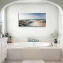 KZKU Large Beach Canvas Prints Wall Art Sea Ocean Wall Decor Canvas Wall Art Pictures for Living Room Bedroom Offico Framed Gallery Sunshine Beach Dune Home Decor Artwork 30"X58"