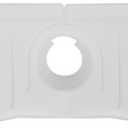 Silicone Sink Splash Guard 20 Inch Extended Ramp Kitchen Faucet Mat Bathroom Kitchen Sink Non-Slip Splashproof Drying Placemat (White, L(20" x 5.7"))