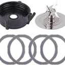 Replacement Blender Parts for Oster Pro 1200 Blender, Includes Stainless Steel Blender Cutter Blade 164160, Jar Base Bottom Cap 179854-000-000 and 4Pcs Silicone Rubber Gaskets 182341-000-842