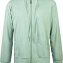 Sofra Women's Thin Cotton Zip Up Hoodie Jacket (Medium)
