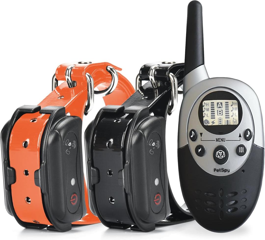 PetSpy M86-2 Dog Training Shock Collar for 2 Dogs, 1100 Yards, Medium to Large Dogs, with Vibration, Electric Shock and Beep, Waterproof, Remote Trainer (Grey)
