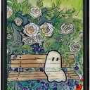 Green Cute Ghost Flower Watercolor Botanical Phone Case, Spooky Sad Ghost Garden Halloween Aesthetic Phone Case for iPhone 7/8/Se for Teen Girls and Boys, Women and MeniPhone-7/8/Se