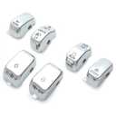 Hand Control Chrome Switch Caps Kit for Harley Sportster XL Dyna Softail Road King 1996-2013