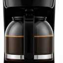 OVENTE 12-Cup Drip Coffee Maker with Borosilicate Glass Carafe, One-Touch Operation Machine, Anti-Drip System, Reusable Filter and Clear View Water Level Gauge, Ideal for Home or Office, Black CM412B