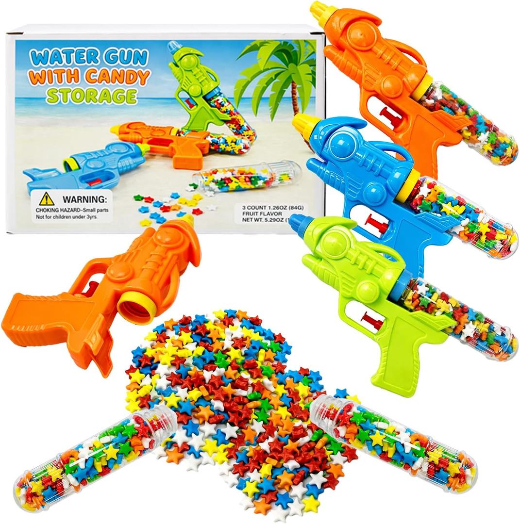 2 x Candy Water Guns for Kids Adult, 3 Pack Water Squirt Gun with Candy Storage