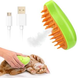 2024 3-in-1 Pet Grooming Tool: Detangling Brush for Massage and Hair Removal, Versatile for Cats and Dogs (Green (Mango))