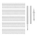 100 pcs Double-Head Skirting Thread Seamless Nail Solid Wood Baseboard Double-Headed Nails for Installing Baseboards Comes with a Special Double-headed Nail Sleeve Tool