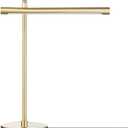 GLOBE Electric 52889 West 15" LED Integrated Desk Lamp, Matte Brass, 200 Lumens, Dimmer Rotary Switch