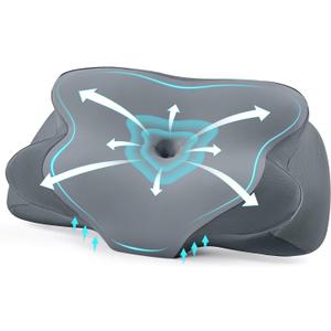 DONAMA Cervical Pillow for Sleeping, Contour Memory Foam Pillow for Neck and Shoulder Support, Ergonomic Neck Pillow for Side Back Stomach Sleepers, Bed Pillows with Cooling Pillowcase (Queen Size (24.4"Lx14.6"Wx4.7"H ), Dark Grey)