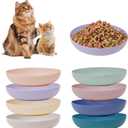[8 Pack] Cat Dishes Whisker Friendly, Shallow Wide Pet Food and Water Bowl, Durable Wheat Straw Cat Bowls for Indoor Outdoor Cats